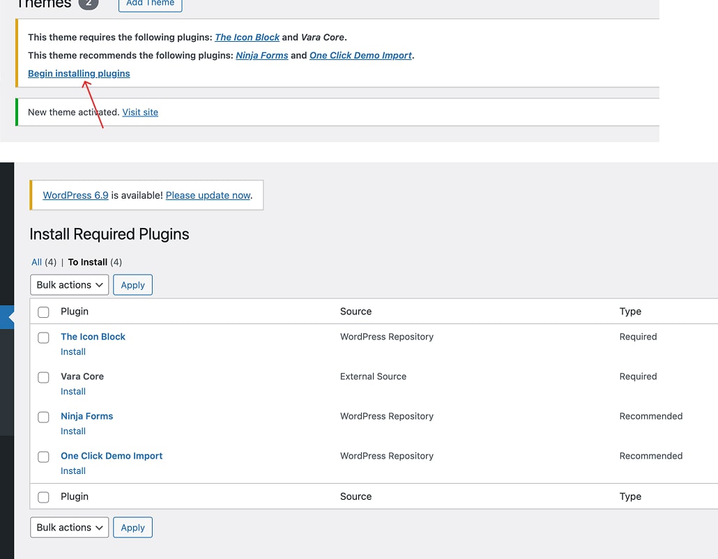 install required plugins
