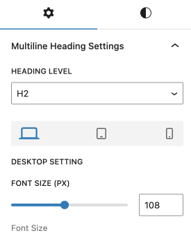 multiline heading settings